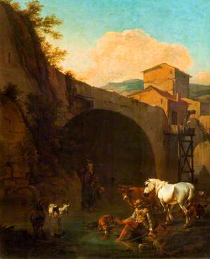 Arch of a Bridge with Peasants and Cattle