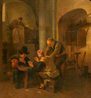 An Interior with Card Players and a Blacksmith