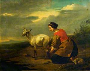 Woman Milking a Ewe