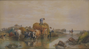 Carting seaweed on the coast of Guernsey