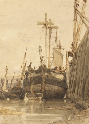 Vessels and boats alongside a wharf