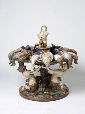 Satyr Blowing a Horn Surrounded by a Ring of Dead Birds (Tazza)*