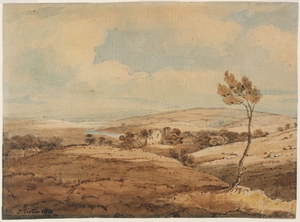 Landscape with ruined castle and river