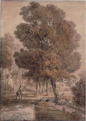 Landscape with horsemen