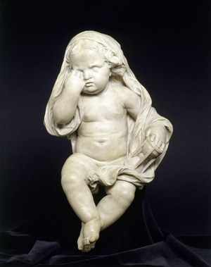 Mourning Child with Hourglass