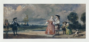 Figures Meeting on a Terrace