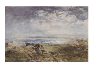On the Scottish Shore, Coast Scene with Figures