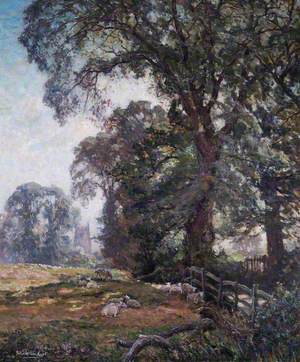 Landscape with Lillington Church, Warwickshire, in the Background