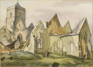 Coton Church after Air Raid