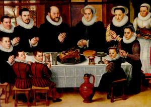 A Family Saying Grace before a Meal