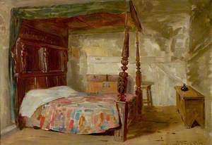 Bedchamber in Anne Hathaway's Cottage, Shottery, Stratford-upon-Avon, Warwickshire
