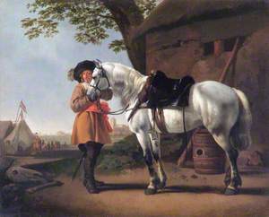 A Cavalier with a Grey Horse
