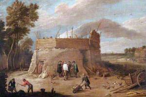 A Lime Kiln with Figures