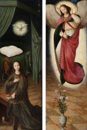 Two Wings of a Triptych: The Virgin and The Angel of the Annunciation