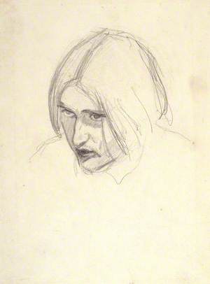 Arthur Hughes (1832–1915): Portrait Study for 'The Proscribed Royalist'