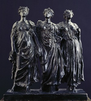 Sketch Model for a Group of Three Figures in 'The Daphnephoria'