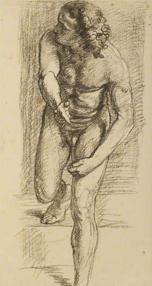 Nude Study for One of the Councillors in 'The Trial of St Stephen'
