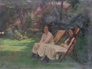 Two Women Sitting in the Garden