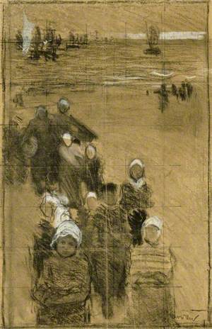 Compositional Study for 'Fisher Girls on the Beach'