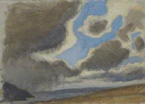 Landscape with Expansive Cloudy Sky