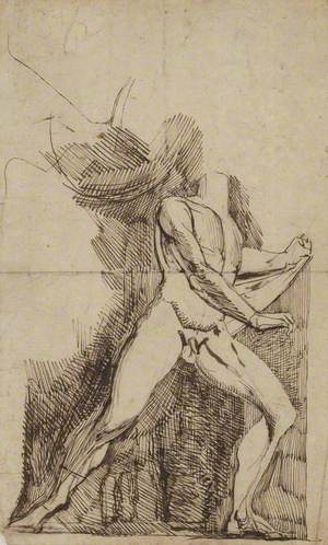 Sketch of a Nude Male Figure in the Pose of the Dioscuri