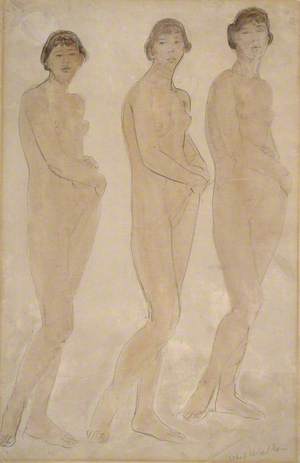 Life Study: Three Standing Female Figures