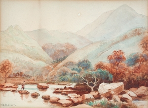 Landscape with a Male Figure Holding a Stick