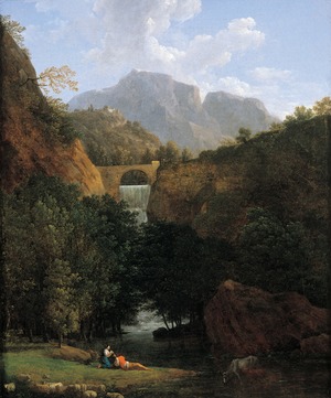 Mountainous Landscape with a Bridge in the Centre