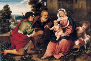 Holy Family with a Shepherd