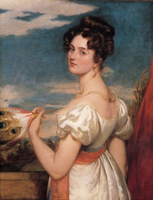 Portrait of a Lady in a White Satin Dress