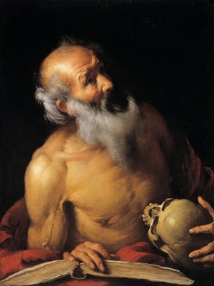 Saint Jerome Holding a Skull and a Book