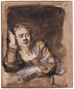 A Sleeping Woman at a Window