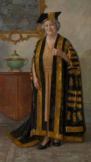 Queen Elizabeth (1900–2002), the Queen Mother, Wearing Academic Robes, Full-Length