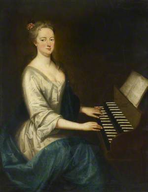 Portrait of an Unidentified Woman, Playing the Harpsichord