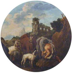 Rustic Landscape with Shepherd and Animals