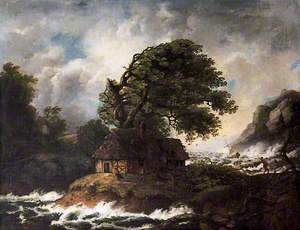 Rocky Shore Scene with a Ship Foundering