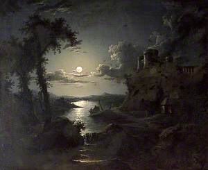 Moonlit Estuary Scene