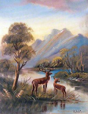 Landscape with Stags