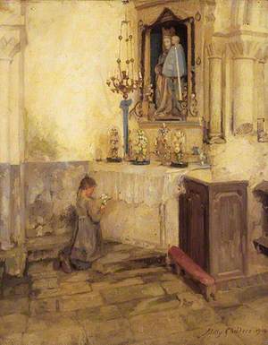 Girl Praying in Church