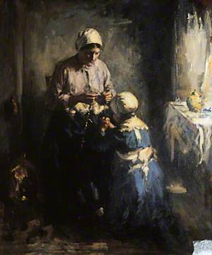 Mother and Child Telling Beads