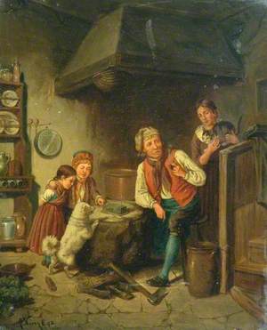 Man with a Pipe and Children
