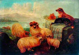 Sheep and Dogs in a Landscape