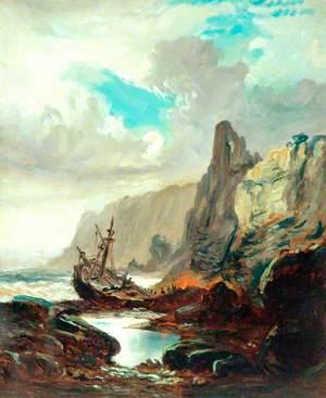 Shipwreck on a Rocky Coast