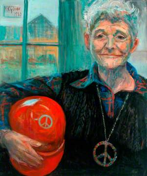 Pat Arrowsmith (b.1930) with Motorbike Helmet