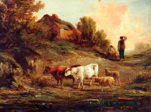 Cattle and Figures in Rural Landscape