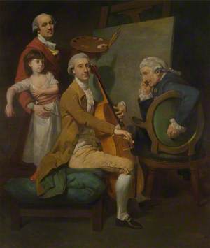 Self Portrait with His Daughter Maria Theresa, James Cervetto, and Giacobbe Cervetto