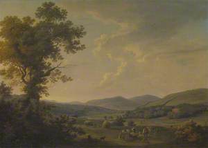 Landscape with Haymakers and a Distant View of a Georgian House