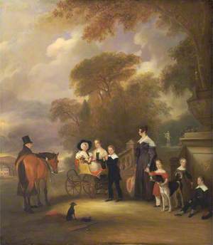 The Reverend and Mrs Henry Palmer with Their Six Younger Children at Withcote Hall, near Oakham, Leicestershire