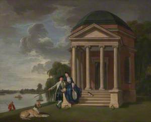 David Garrick and His wife Eva Maria Garrick (née Veigel) by His Temple to Shakespeare at Hampton