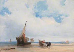 Beached Vessels and a Wagon near Trouville